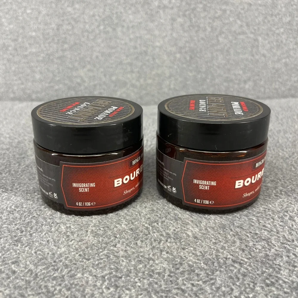 2x Belmont Lounge Pomade Men 4oz Bourbon Oak High Hold Texture Styling Wax READ